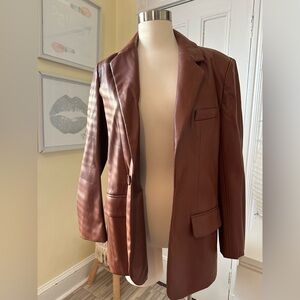 Steve Madden Brown Faux Leather Blazer